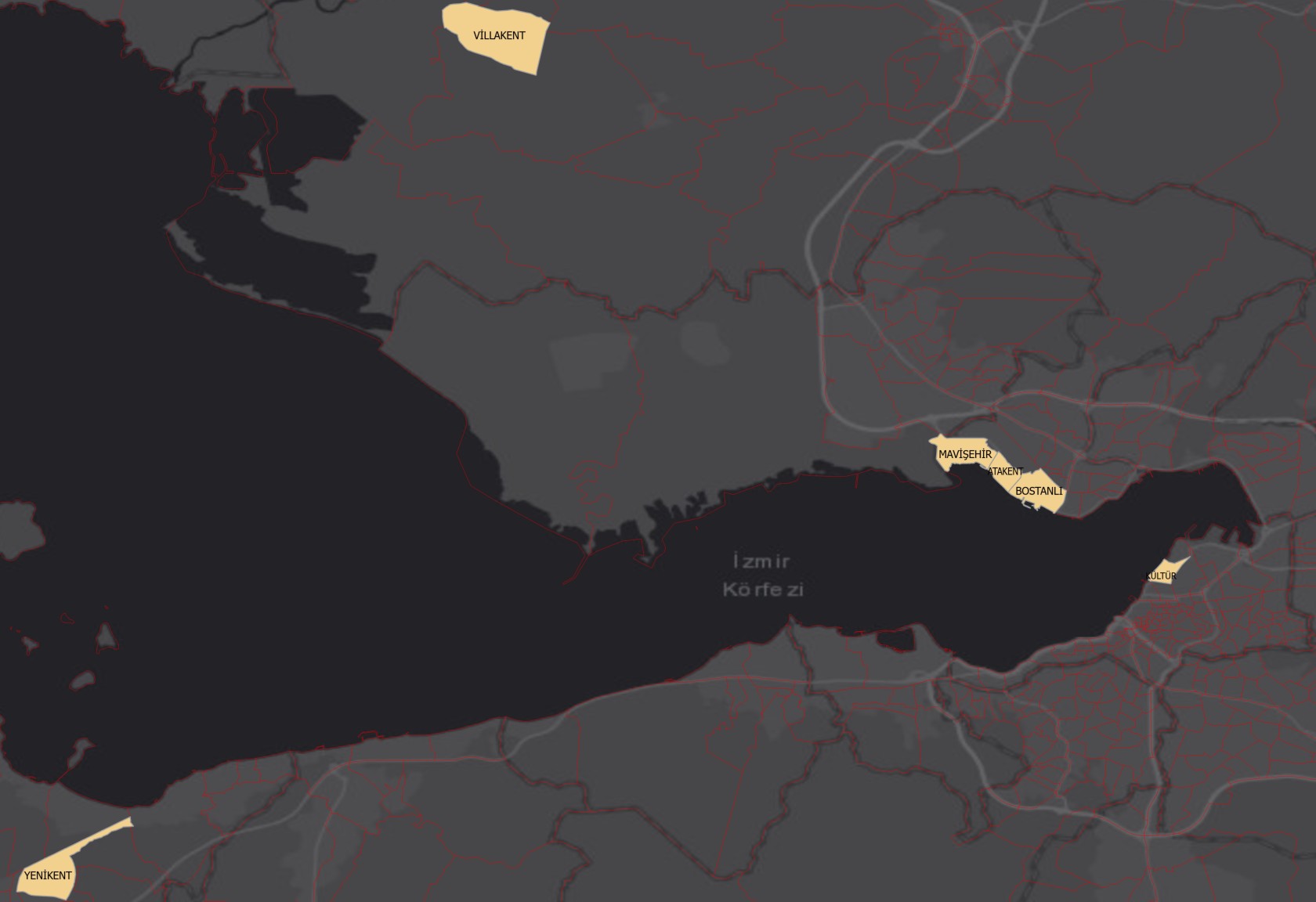 NEIGHBORHOODS WITH MORE THAN 50% OF THE NUMBER OF UNIVERSITY GRADUATES IN IZMIR